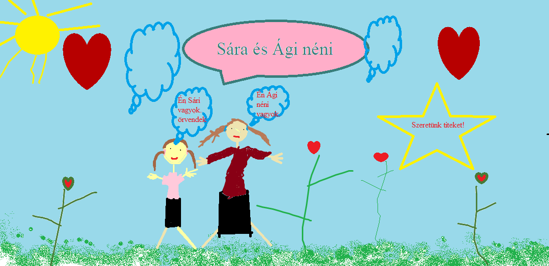 Pálos Ági és tanítványa Sári, 7 éves